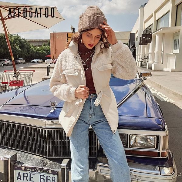 affogatoo causal solid white autumn winter women parkas warm stand collar long sleeve female jacket high street down jackets 20, Black
affogatoo causal solid white autumn winter women parkas warm stand collar long sleeve female jacket high street down jackets 20, Black