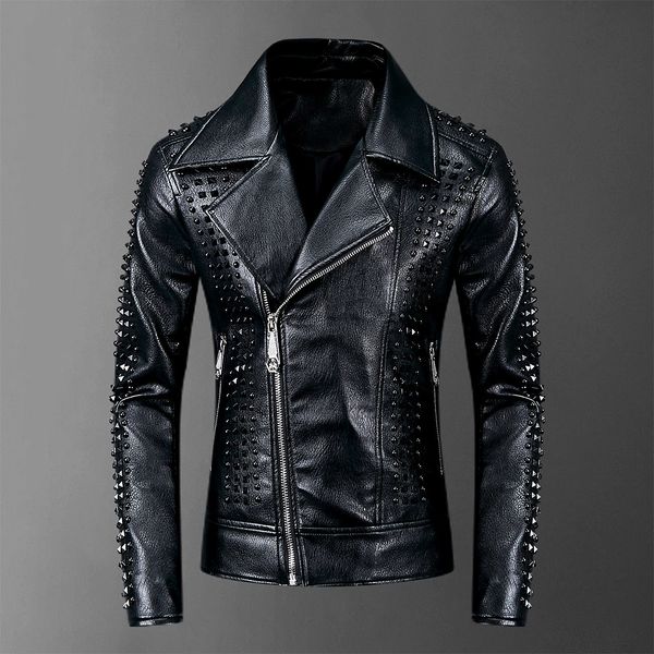 rivets pu jackets men black slim turn-down neck zipper full streetwear motorcycle faux leather coats casacas para hombre 201111, Black;brown
rivets pu jackets men black slim turn-down neck zipper full streetwear motorcycle faux leather coats casacas para hombre 201111, Black;brown