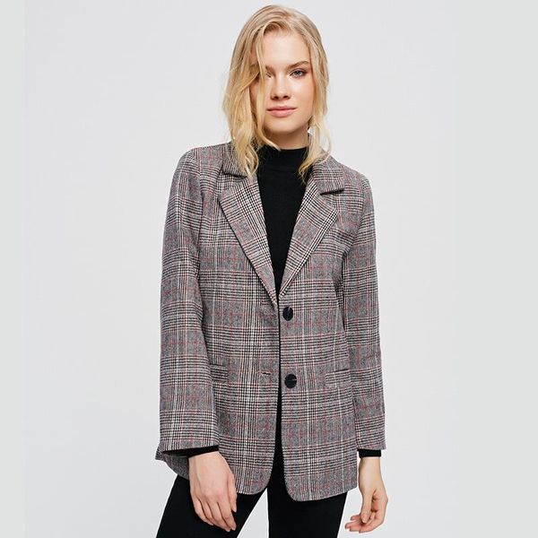 women's suits & blazers blazer feminino autumn and winter style plaid suit casual long sleeve straight single-breasted jacket, White;black
women's suits & blazers blazer feminino autumn and winter style plaid suit casual long sleeve straight single-breasted jacket, White;black