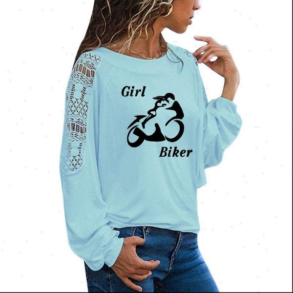 powerful girl biker print t shirt funny teeshirt women clothing casual long sleeve large size loose lace, White
powerful girl biker print t shirt funny teeshirt women clothing casual long sleeve large size loose lace, White