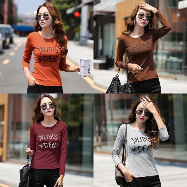 onhw0 letter printed cotton long elastic 2020 korean early autumn new shirt women's and versatile tt-shirt sleeve fit bottoming slim 0n, White
onhw0 letter printed cotton long elastic 2020 korean early autumn new shirt women's and versatile tt-shirt sleeve fit bottoming slim 0n, White