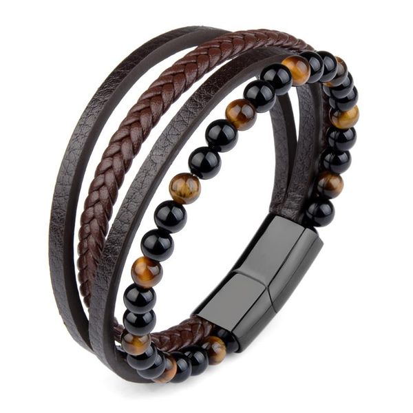 fashion natural stone beads bracelet multilayer genuine leather braided bracelet stainless steel magnetic clasp bangles for men, Golden;silver
fashion natural stone beads bracelet multilayer genuine leather braided bracelet stainless steel magnetic clasp bangles for men, Golden;silver