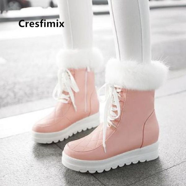 boots cresfimix women fashion pink pu leather snow lady cool black comfortable winter fur warm botas a6077
boots cresfimix women fashion pink pu leather snow lady cool black comfortable winter fur warm botas a6077