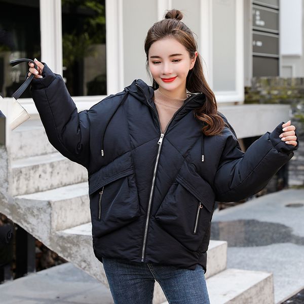 korean style solid winter bubble jacket for women parka hooded stand collar plus size loose thick outwear female cold coat 200928, Black
korean style solid winter bubble jacket for women parka hooded stand collar plus size loose thick outwear female cold coat 200928, Black