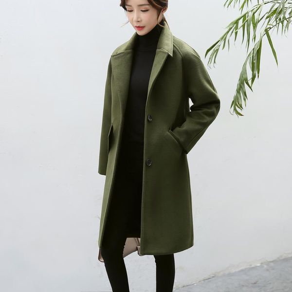 new korean women's woolen coat casual jacket female stylish temperament solid color single-breasted mid-length ladies jacket1, Black
new korean women's woolen coat casual jacket female stylish temperament solid color single-breasted mid-length ladies jacket1, Black