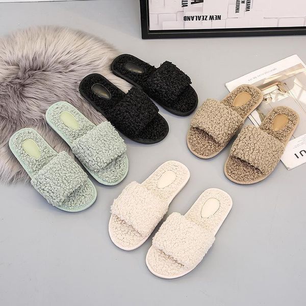 women fur slippers winter plush warm flat indoor shoes female lamb wool super soft furry slides ladies fluffy home slippers1, Black
women fur slippers winter plush warm flat indoor shoes female lamb wool super soft furry slides ladies fluffy home slippers1, Black