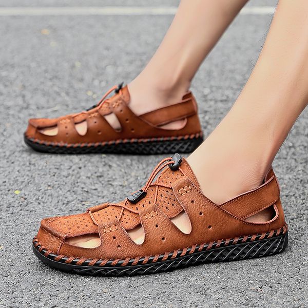 mens sandals genuine leather men summer shoes outdoor handmade sewing flat beach sandals male shoes footwear big size 48 t200420, Black
mens sandals genuine leather men summer shoes outdoor handmade sewing flat beach sandals male shoes footwear big size 48 t200420, Black