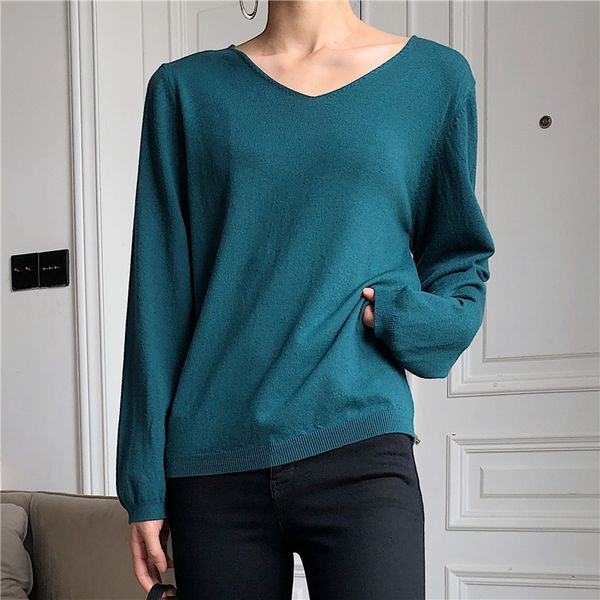 colorfaith 2020 autumn winter women sweater v-neck pullovers minimalist knitted elegant ladies solid multi colors lj201126, White;black
colorfaith 2020 autumn winter women sweater v-neck pullovers minimalist knitted elegant ladies solid multi colors lj201126, White;black
