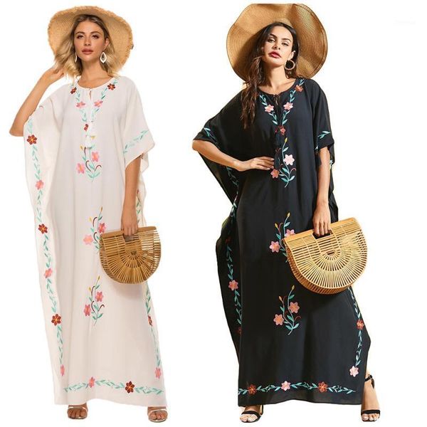 kaftan abaya women batwing sleeve beach cover up floral embroidery caftan summer holiday tunic oversize robe gown muslim turkish1, Red
kaftan abaya women batwing sleeve beach cover up floral embroidery caftan summer holiday tunic oversize robe gown muslim turkish1, Red