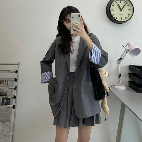 fashion suit 2020 new korean autumn contrasting color long sleeve suit jacket pleated skirt western style two-piece women1, White
fashion suit 2020 new korean autumn contrasting color long sleeve suit jacket pleated skirt western style two-piece women1, White