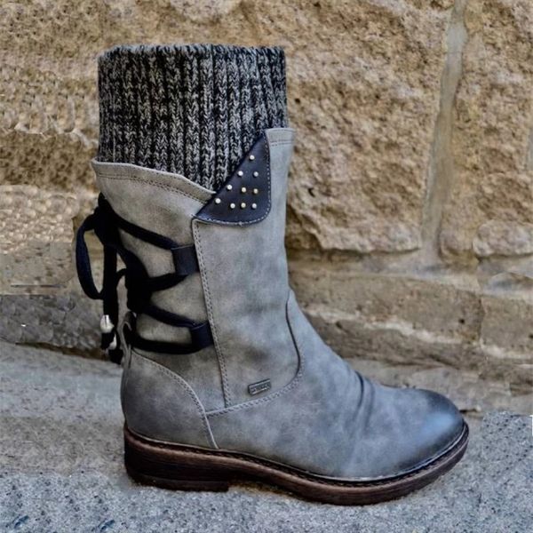 women boots fashion autumn pu mid-calf boots with back lace-up design boots solid color low heels shoes botas mujer y200114, Black
women boots fashion autumn pu mid-calf boots with back lace-up design boots solid color low heels shoes botas mujer y200114, Black