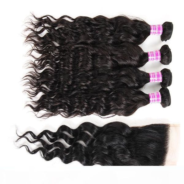 brazilian human virgin hair water wave 4 bundles with closure malaysian indian wet and wavy human hair extensions weaves deal, Black;brown
brazilian human virgin hair water wave 4 bundles with closure malaysian indian wet and wavy human hair extensions weaves deal, Black;brown