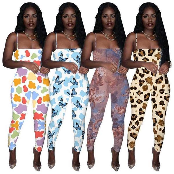 2022 spring summer women's jumpsuit printed leopard suspender casual tights designer square-neck bodysuit rompers, Black;white
2022 spring summer women's jumpsuit printed leopard suspender casual tights designer square-neck bodysuit rompers, Black;white