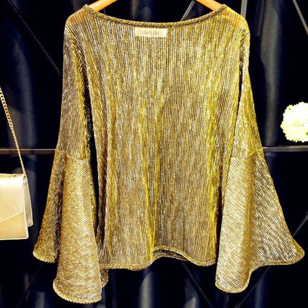 neploe shiny see-through loose shirts spring women gold lurex pullover flare long sleeved blouse sun-protective 44026 sh190816, White
neploe shiny see-through loose shirts spring women gold lurex pullover flare long sleeved blouse sun-protective 44026 sh190816, White