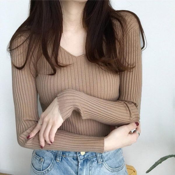 women fashion knitted sweater fall clothes for women jersy para mujers invierno long sleeve casual slim fit j26, White;black
women fashion knitted sweater fall clothes for women jersy para mujers invierno long sleeve casual slim fit j26, White;black