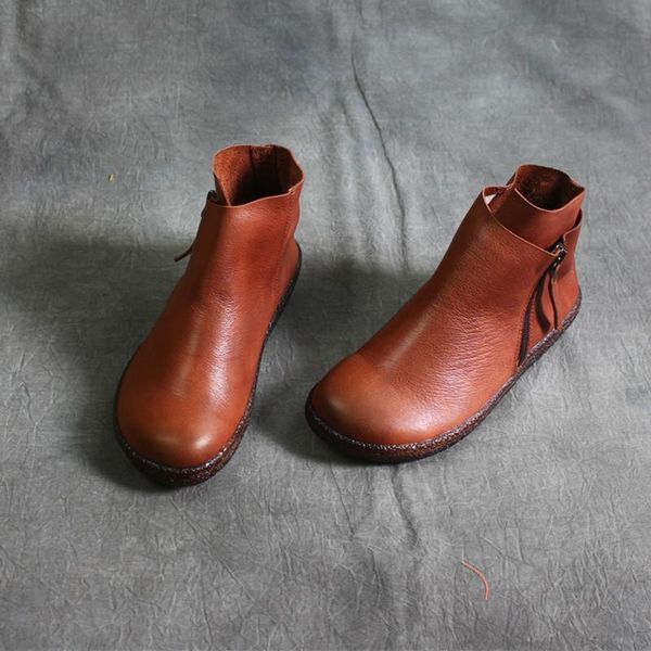 careaymade-round toe hand-made soft leather flat sole single boots women's forest retro art soft bottom comfortable short boots, Black
careaymade-round toe hand-made soft leather flat sole single boots women's forest retro art soft bottom comfortable short boots, Black