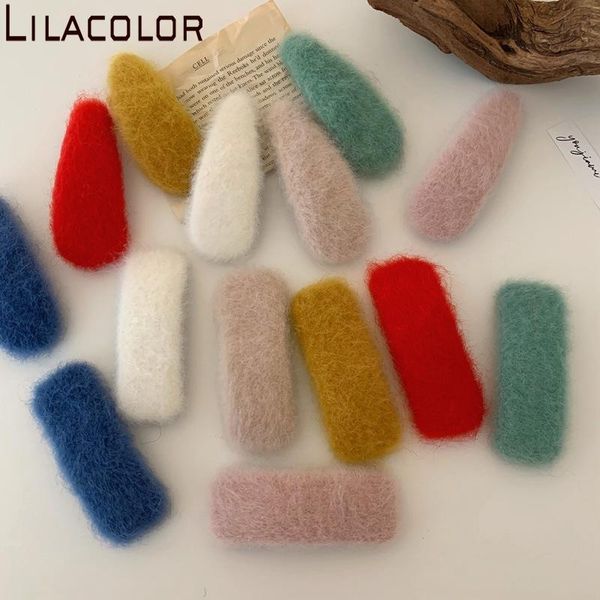 plush hairpin bb clip candy imitation mink hair hairpin mohair with sweet hair