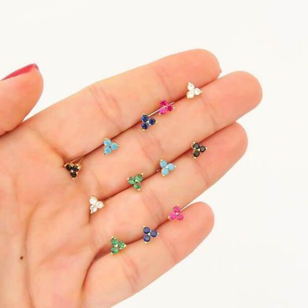 delicate 925 sterling silver stud red blue green white three stone design minimal dainty cz the second stud cute girls earring, Golden;silver
delicate 925 sterling silver stud red blue green white three stone design minimal dainty cz the second stud cute girls earring, Golden;silver