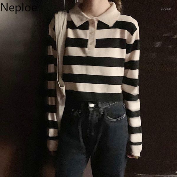 neploe 2020 hit color striped sweater long sleeve turn down collar causal knitwear korean fashion knitted pullovers 4b7211, White;black
neploe 2020 hit color striped sweater long sleeve turn down collar causal knitwear korean fashion knitted pullovers 4b7211, White;black