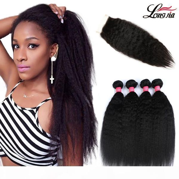 brazilian kinky straight hair weave bundles with closure part 100% yaki 3 bundles with lace closure yaki straight human virgin hair, Black
brazilian kinky straight hair weave bundles with closure part 100% yaki 3 bundles with lace closure yaki straight human virgin hair, Black