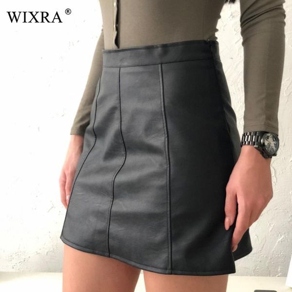 skirts wixra basic 2021 spring pu faux leather skirt women high waist black side zipper mini for 4 season
skirts wixra basic 2021 spring pu faux leather skirt women high waist black side zipper mini for 4 season