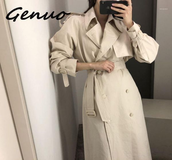 genuo new style overcoats women spring windbreaker pure color female autumn chic double-breasted long trench coat slim outwear1, Tan;black
genuo new style overcoats women spring windbreaker pure color female autumn chic double-breasted long trench coat slim outwear1, Tan;black