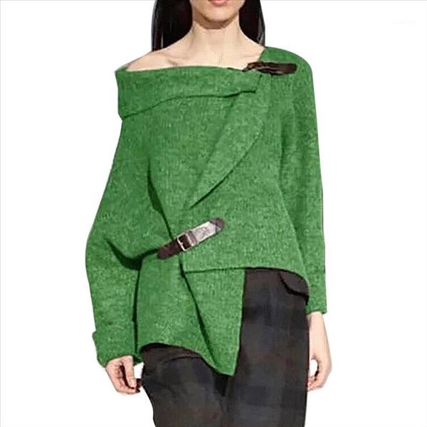 irregular women's off-shoulder sweater solid green creative buckle long sleeve female warm sweaters spring winter1, White;black
irregular women's off-shoulder sweater solid green creative buckle long sleeve female warm sweaters spring winter1, White;black