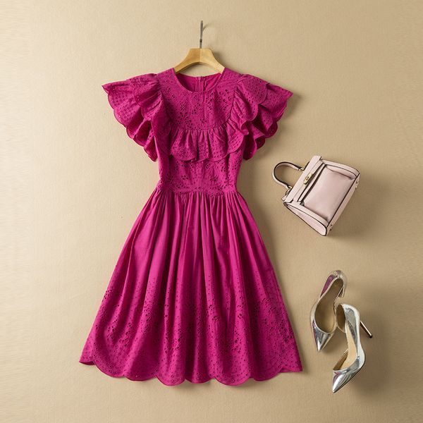 european and american women's wear spring 2022 new short sleeves round collar fashion hollowed-out purple dress with flounces, Black;gray
european and american women's wear spring 2022 new short sleeves round collar fashion hollowed-out purple dress with flounces, Black;gray