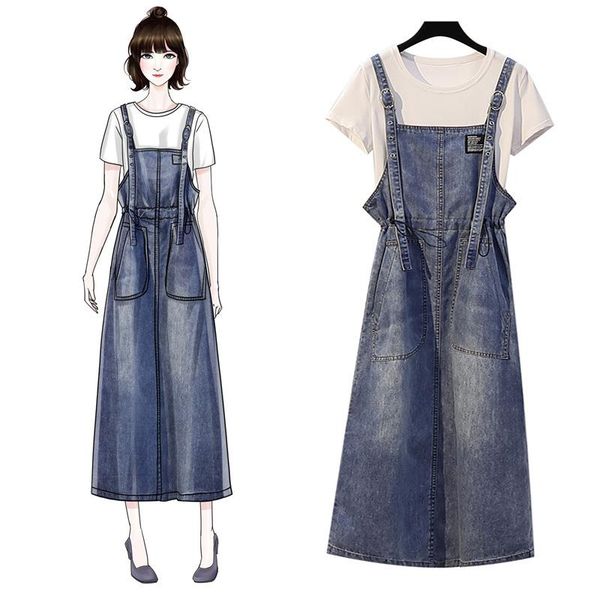 party dresses 2021 summer adjustable strap denim dress sundress women sleeveless long plus size for korean street robe femme, White;black
party dresses 2021 summer adjustable strap denim dress sundress women sleeveless long plus size for korean street robe femme, White;black