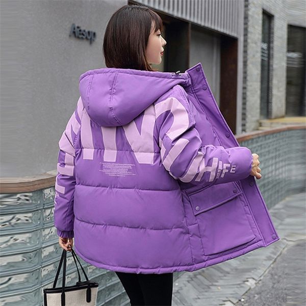 new women parkas winter hooded jacket letters coats female short down cotton solid color coats warm thick loose outwear 201210, Black
new women parkas winter hooded jacket letters coats female short down cotton solid color coats warm thick loose outwear 201210, Black