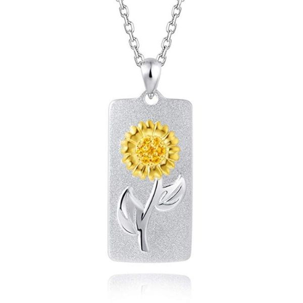 new popular fashion geometric rectangular sunflower pendant simple and delicate necklace romantic banquet charm jewelry gift, Silver
new popular fashion geometric rectangular sunflower pendant simple and delicate necklace romantic banquet charm jewelry gift, Silver