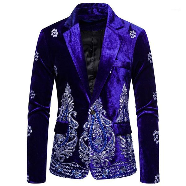 unique luxury men's blazer costume stage jacket suit male velvet one button gold thread embroidered dress suits for men1, White;black
unique luxury men's blazer costume stage jacket suit male velvet one button gold thread embroidered dress suits for men1, White;black