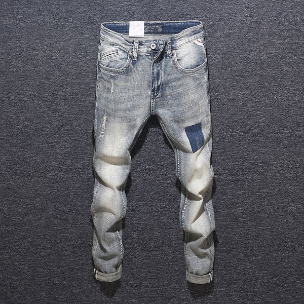 2021 new italian fashion fashionable high-quality retro-blue light torn men's fine fit vintage designer jeans brim hip vhlh
2021 new italian fashion fashionable high-quality retro-blue light torn men's fine fit vintage designer jeans brim hip vhlh