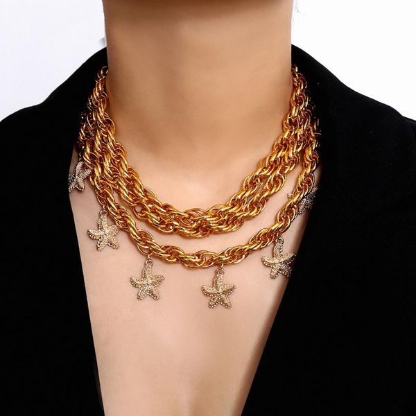 chokers youvanic layered big thick gold chain choker necklace fashion starfish pendant maxi collar for women punk statement jewelry 2681, Golden;silver
chokers youvanic layered big thick gold chain choker necklace fashion starfish pendant maxi collar for women punk statement jewelry 2681, Golden;silver