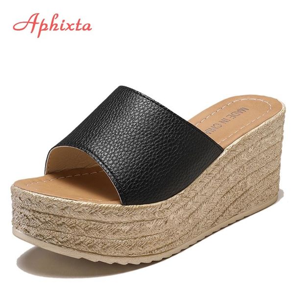 aphixta summer woman shoes platform wedge slippers beach high heels women slipper ladies shoes cork gold heel flip flop sandals x1020, Black
aphixta summer woman shoes platform wedge slippers beach high heels women slipper ladies shoes cork gold heel flip flop sandals x1020, Black