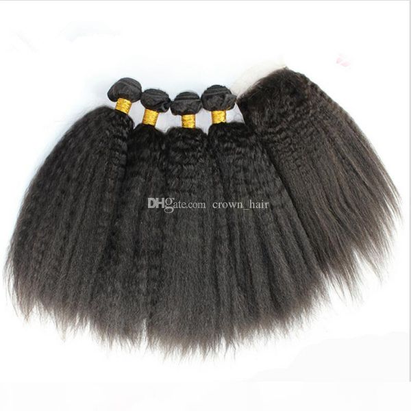 9a mongolian kinky straight hair bundles with lace closure parting italia coarse yaki lac closure with human hair lace frontal 4*4, Black
9a mongolian kinky straight hair bundles with lace closure parting italia coarse yaki lac closure with human hair lace frontal 4*4, Black