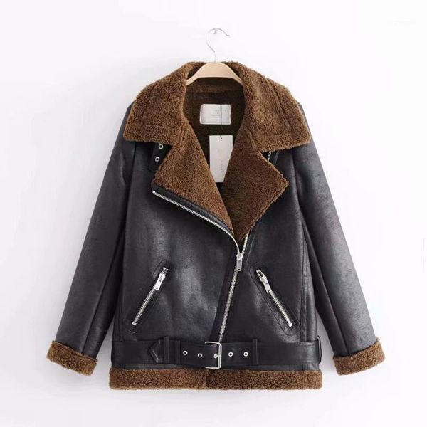 thick pu faux winter leather jacket women zipper fur collar sashes biker coat female outwear casual teddy overcoat1, Black
thick pu faux winter leather jacket women zipper fur collar sashes biker coat female outwear casual teddy overcoat1, Black