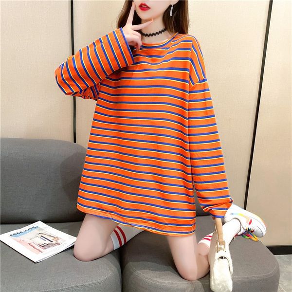women's spring and autumn 2020 new style wear autumn clothes lazy style loose stripe t-shirt long sleeve t-shirt women fwpvg, White
women's spring and autumn 2020 new style wear autumn clothes lazy style loose stripe t-shirt long sleeve t-shirt women fwpvg, White