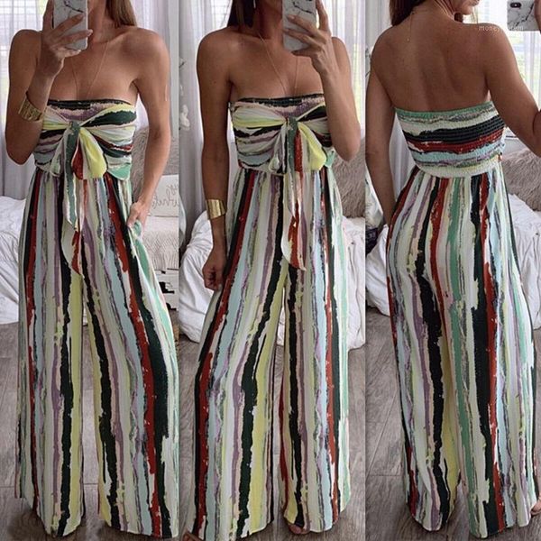women's jumpsuits & rompers fashion women summer strapless jumpsuit backless vintage bandage romper striped party wide leg long pants1, Black;white
women's jumpsuits & rompers fashion women summer strapless jumpsuit backless vintage bandage romper striped party wide leg long pants1, Black;white
