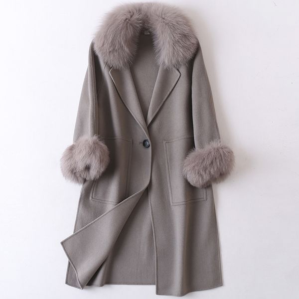 women plus size autumn winter cassic simple wool maxi long coat female robe outerwear manteau femme 201104, Black
women plus size autumn winter cassic simple wool maxi long coat female robe outerwear manteau femme 201104, Black