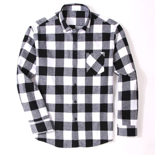 100% cotton flannel men's plaid shirt slim fit male casual long sleeved shirts y200408, White;black
100% cotton flannel men's plaid shirt slim fit male casual long sleeved shirts y200408, White;black