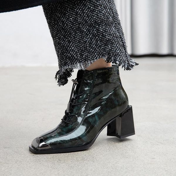 boots women's ankle print genuine leather metal square toe thick high heels working night club shoes woman, Black
boots women's ankle print genuine leather metal square toe thick high heels working night club shoes woman, Black