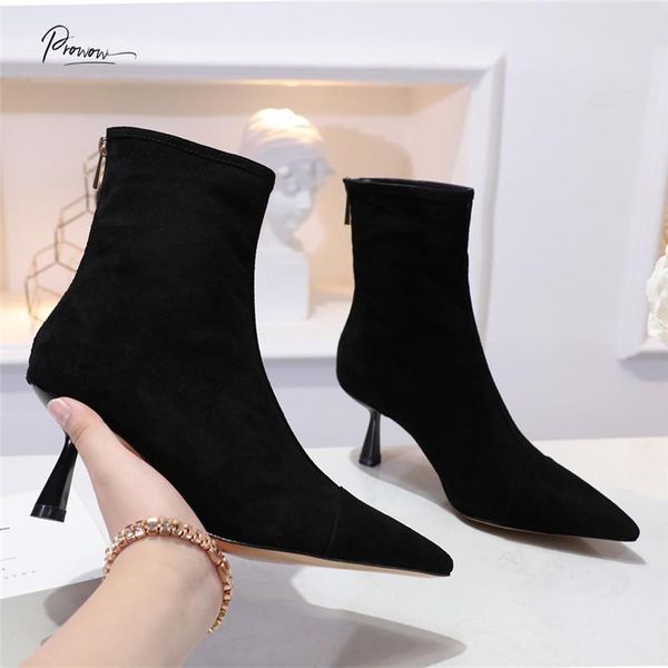 prowow новая мода стиль черный kid suede женщины boots острым носом side zip тонкий каблук женщины осень ботильоны обувь женщина, Black
prowow новая мода стиль черный kid suede женщины boots острым носом side zip тонкий каблук женщины осень ботильоны обувь женщина, Black