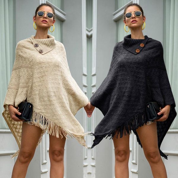 shawl plaid sweater women winter button half open collar pull diamond knitted cashmere poncho capes cloak sweater coat, White;black
shawl plaid sweater women winter button half open collar pull diamond knitted cashmere poncho capes cloak sweater coat, White;black
