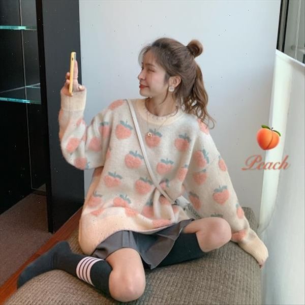 3 color new sweet winter jumpers knit kawaii strawberry peach snowflake jacquard pullover oversized women sweater thickened, White;black
3 color new sweet winter jumpers knit kawaii strawberry peach snowflake jacquard pullover oversized women sweater thickened, White;black
