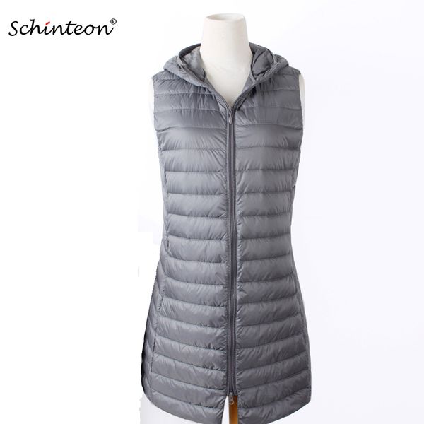 schinteon women ultra light down vest with hood casual long slim white duck down bottoming vest new arrival 200922, Black
schinteon women ultra light down vest with hood casual long slim white duck down bottoming vest new arrival 200922, Black