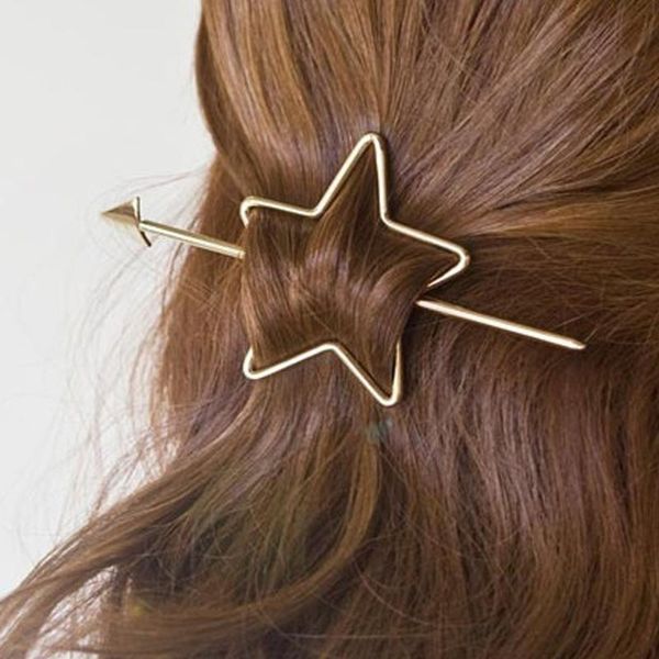 

Women Arrow Shape Pin Star Decorative Gold/ Hair Sticks Clips Hairpin Girls Jewelry