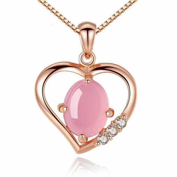 classic elegant rose gold heart-shaped pendant necklace charming pink crystal clavicle chain fashion women wedding party jewelry, Silver
classic elegant rose gold heart-shaped pendant necklace charming pink crystal clavicle chain fashion women wedding party jewelry, Silver