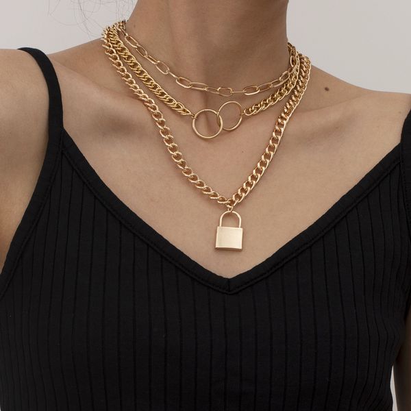 women lock necklaces punk style individuality collier for women birthday new year gift padlock necklace, Silver
women lock necklaces punk style individuality collier for women birthday new year gift padlock necklace, Silver