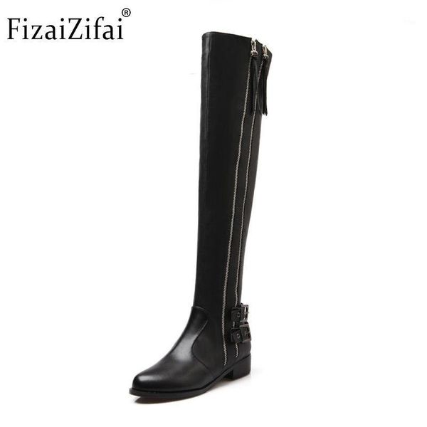 boots women genuine real leather knee winter high heel round toe zipper fashion buckle shoes size 34-391, Black
boots women genuine real leather knee winter high heel round toe zipper fashion buckle shoes size 34-391, Black